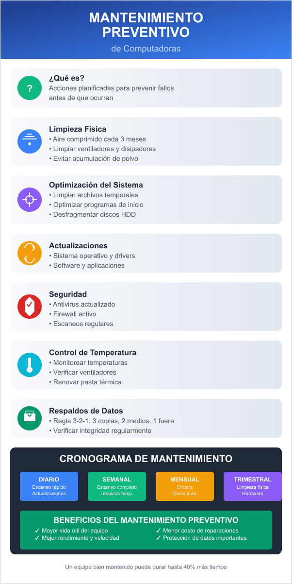 mantenimiento preventivo de computadoras - Infografía